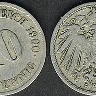 Kaiserreich 10 Pfennig 1900 J