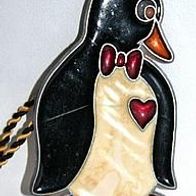 Pinguin Fensterbild mit gedrehter Kordel