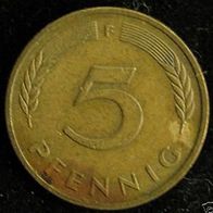 5 Pfennig BRD 1990 "F" Germany / Deutschland / D