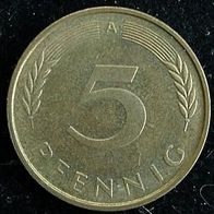 5 Pfennig BRD 1991 "A" Germany / Deutschland / D