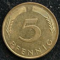 5 Pfennig BRD 1991 "F" Germany / Deutschland / D