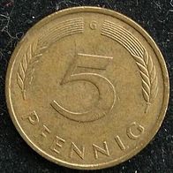 5 Pfennig BRD 1991 "G" Germany / Deutschland / D