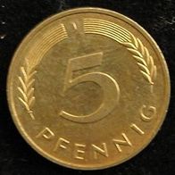 5 Pfennig BRD 1992 "J" Germany / Deutschland / D