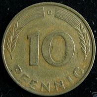 10 Pfennig BRD 1991 "D" Germany / Deutschland / D