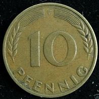 10 Pfennig BRD 1950 "F" Germany / Deutschland / D