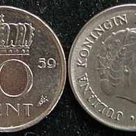 Niederlande 10 Cent 1959 Holland - Juliana