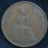 Großbritannien 1 One Penny 1946 England - Georg VI
