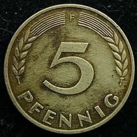 5 Pfennig BRD 1966 "F" Germany / Deutschland / D