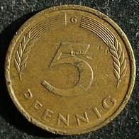 5 Pfennig BRD 1978 "G" Germany / Deutschland / D