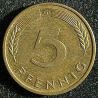5 Pfennig BRD 1990 "G" Germany / Deutschland / D