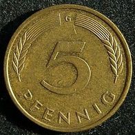 5 Pfennig BRD 1989 "G" Germany / Deutschland / D