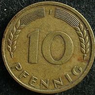 10 Pfennig BRD 1950 "J" Germany / Deutschland / D