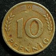 10 Pfennig BRD 1950 "G" Germany / Deutschland / D