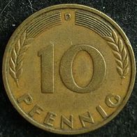 10 Pfennig BRD 1950 "D" Germany / Deutschland / D