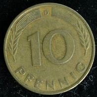 10 Pfennig BRD 1980 "D" Germany / Deutschland / D