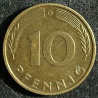 10 Pfennig BRD 1989 "D" Germany / Deutschland / D