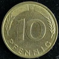 10 Pfennig BRD 1995 "D" Germany / Deutschland / D