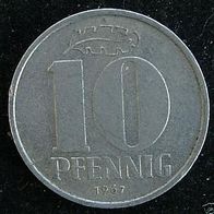 DDR 10 Pfennig 1967 "A" GDR / NDR / Deutschland / D