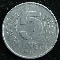 DDR 5 Pfennig 1968 "A" GDR / NDR / Deutschland / D