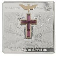 Papstmünze "Kreuz mit Swarovski- Komponenten"