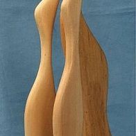 3 Störche aus Holz - Mit Stecksockel - ca. 37 cm Länge