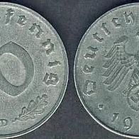 Deutsches Reich 10 Reichspfennig 1941. D. Top