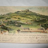 AK Pöstlingsberg Linz Adhäsionsbahn 1899 Litho