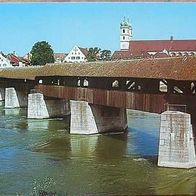 alte Ansichtskarte Bad Säckingen, Rhein, Holzbrücke