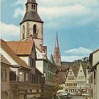 alte AK Nagold, Waldachstraße 1970, Salon Bökle, Kirche