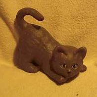 Niedliche Katze in GRAU aus Keramik handbemalt