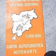 Alte Straßenkarte Trentino Südtirol 1 : 200.000