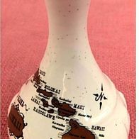 kleine Keramik Andenken-Vase aus Hawaii - mit Insel-Motiv - ca. 11 cm Länge