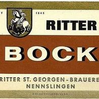 ALT ! Bieretikett Ritter St. Georgen-Brauerei Nennslingen Lkr Weißenburg-Gunzenhausen