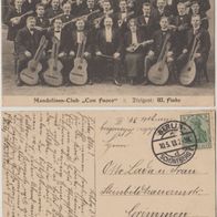 Künstler AK 1913 Mandolinen-Club -Con-Fuoco Berlin Dirigent W. Finke