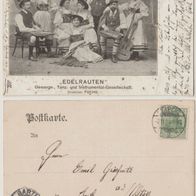 Künstler-AK Leipzig 1904 Edelrauten Gesang, Tanz, Instrumental-Direktion Fuchs