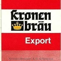 ALT ! Bieretikett Kronen-Brauerei A.G. Offenburg Ortenaukreis Baden-Württemberg