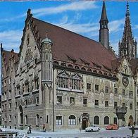 alte Ansichtskarte Ulm Donau, Rathaus 1964