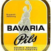 ALT ! Bieretikett Bavaria Brauerei † 1981 Aschaffenburg Bayern