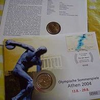 Griechenland 2004 2 Euro Numisbrief Olympische Sommerspiele Athen 2004