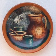 Keramik Wandschale - " Stilleben " - 60/70er J.