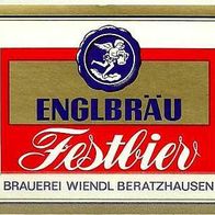 ALT ! Bieretikett Wiendl / Englbräu † 1993 Beratzhausen Lkr. Regensburg