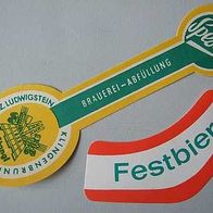 älteres Bügeletikett- Brauerei Stangl, Klingenbrunn,