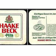 ALT ! Bierdeckel Haake-Beck Bremen : Januar 1980 Rippchen Sauerkraut