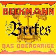 ALT ! Bieretikett "Beckes" Aktien-Brauerei Beckmann † 1989 Solingen NRW