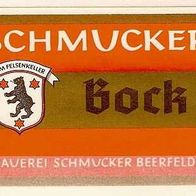 ALT ! Bieretikett Brauerei Schmucker † 2005 Beerfelden Odenwaldkreis