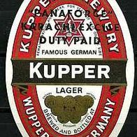 ALT ! Bieretikett für Export Kupper Brewery Wuppertal