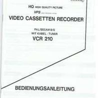 Bedienungsanleitung Für Videorekorder VCR 210