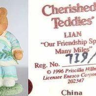 Cherished Teddies Teddy LIAN mit Panda auf dem Arm, Reg. No. 719/298 von 1996