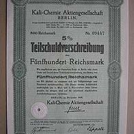 5% TSV der Kali-Chemie AG Berlin 500 RM 1939