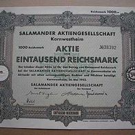 Aktie Salamander Schuhe Kornwestheim 1.000 RM 1942